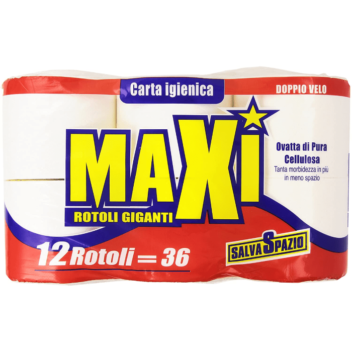 Carta Igienica Maxi  12 rotoli ovatta di pura cellulosa